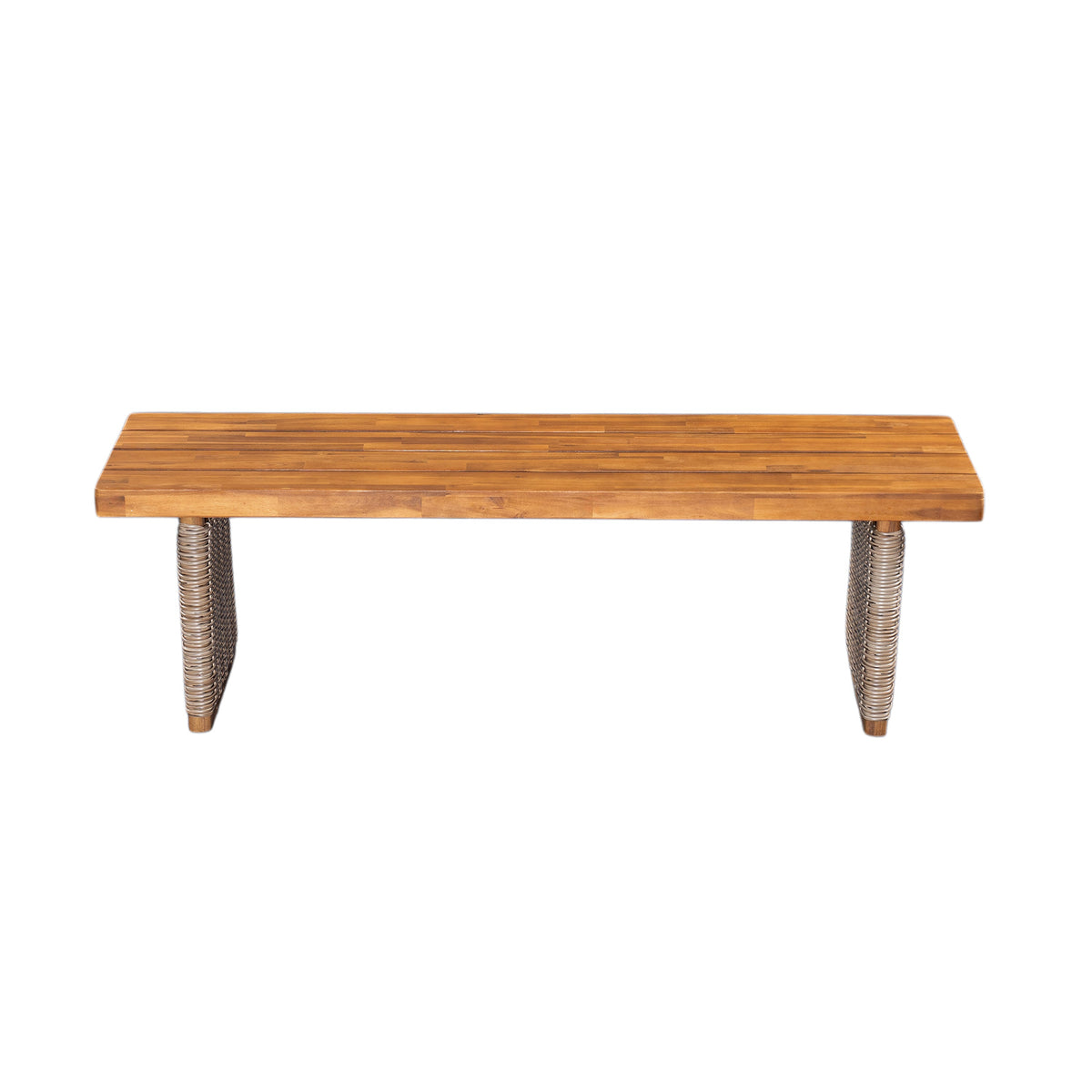 Outdoor Acacia Wood Bench Set of 2