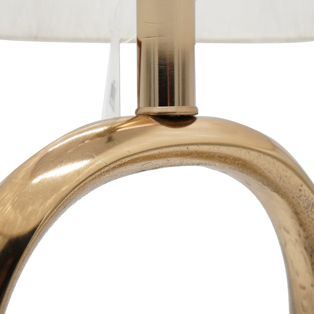 D14x28.5" Oval Shape Cut Out Metal Table Lamp