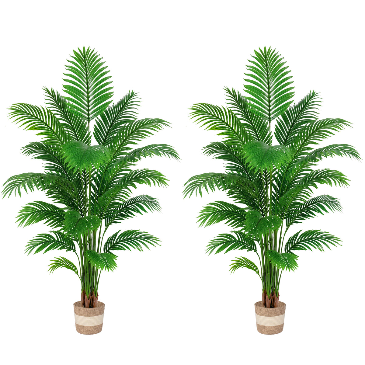 Artificial Palm Tree 6ft, Large Fake Tropical Tree with 23 Fronds
