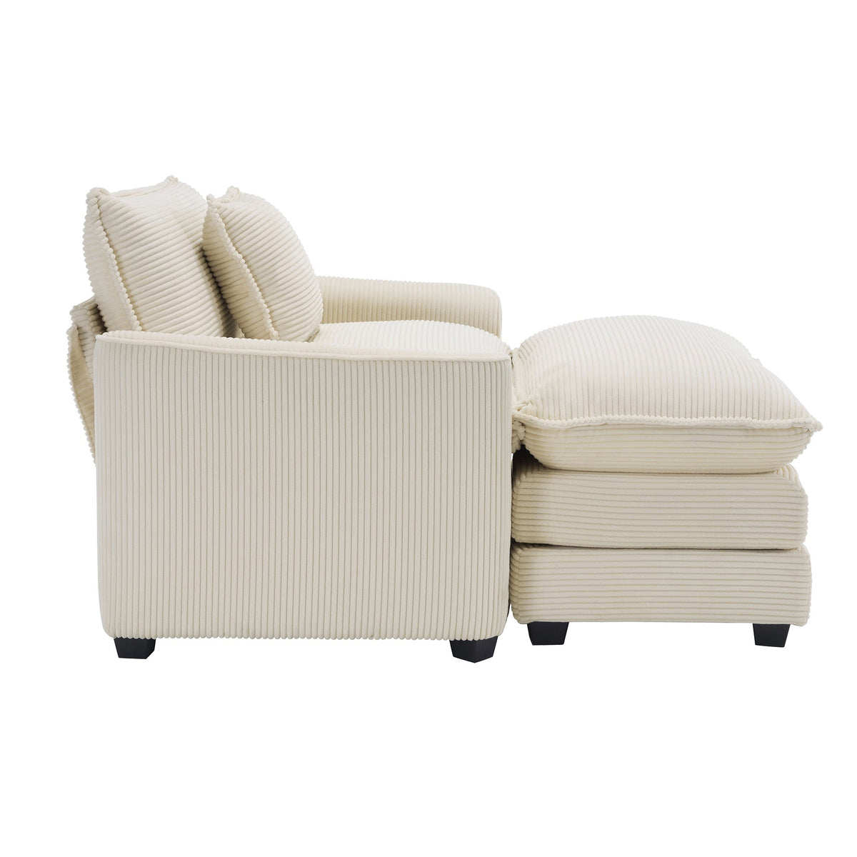 Comfortable Single Chair Deep Seat Sofa With Footstool