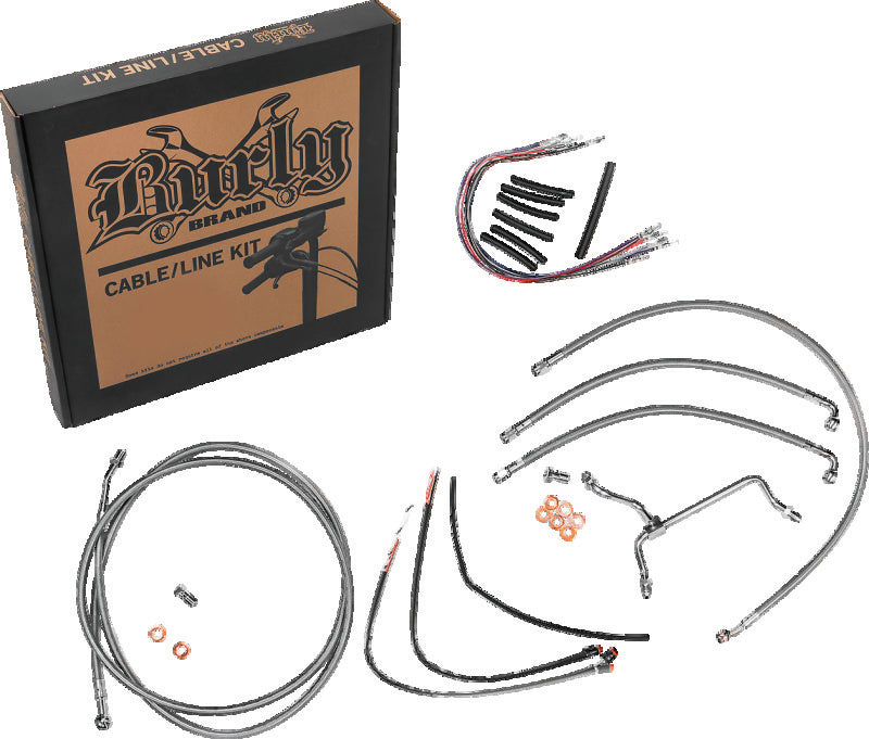 Burly Brand Gorilla Bar Control Kit 16in - Stainless Steel B30-1156