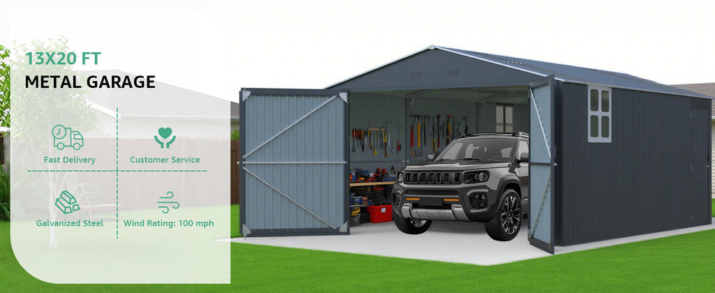 Upgraded 13x20FT Outdoor Storage Shed