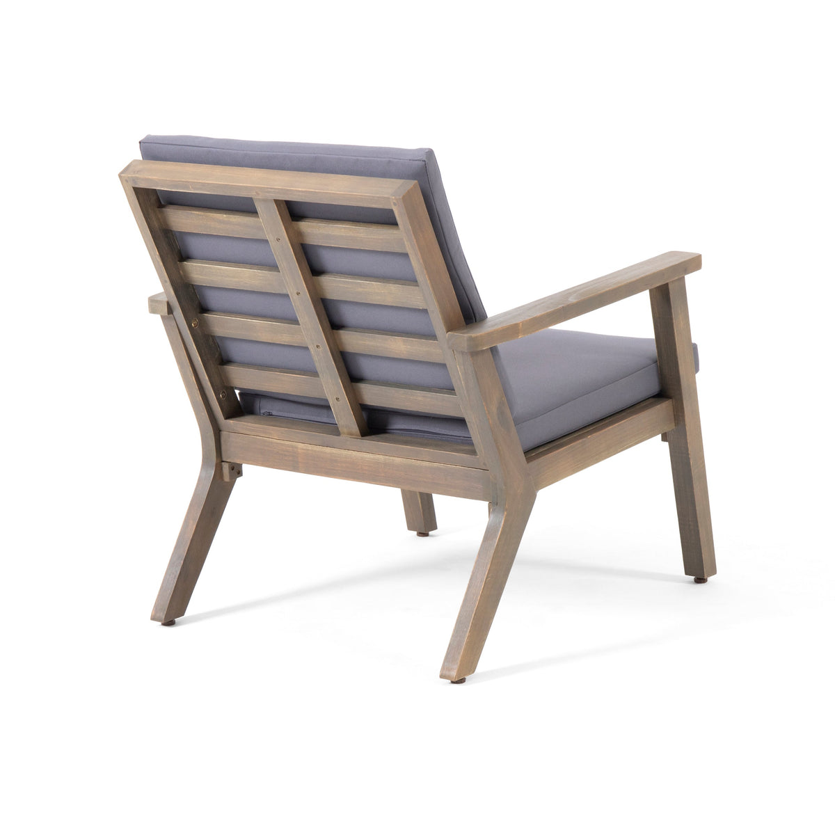 Outdoor Acacia Wood Club Chairs with Cushions (Set of 2)