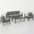 4-Piece Modern Aluminum Patio Conversation Set