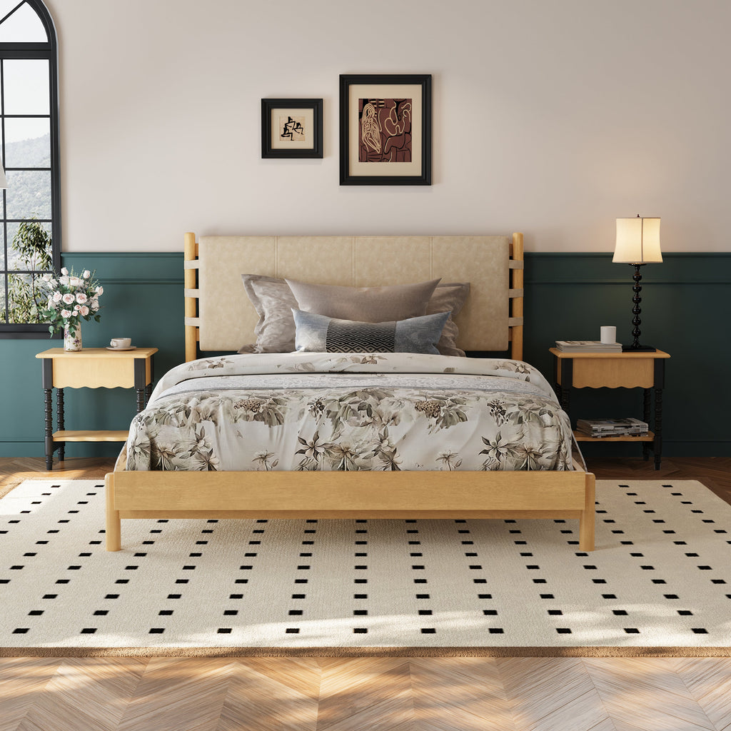 Premium Rubber Wood Platform Bed Frame