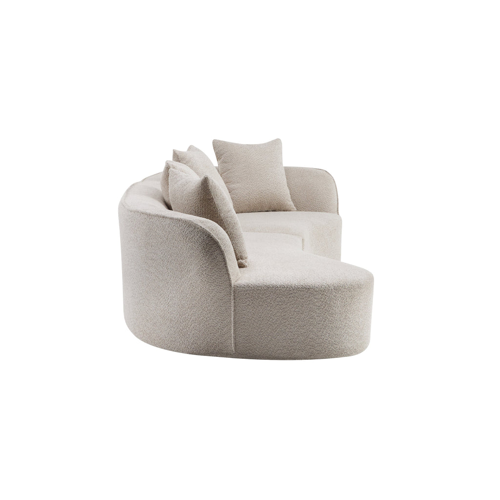 126" Curved Sectional Sofa (Almond-D28 Full Foam)