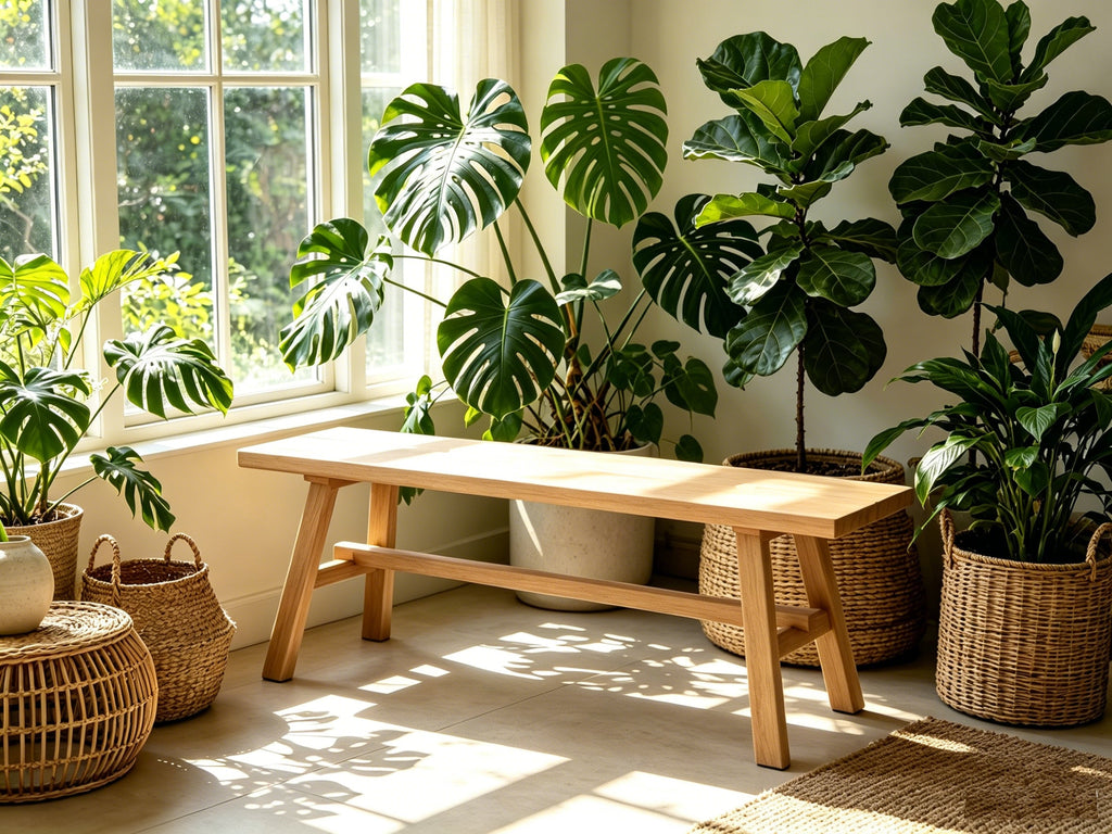55" Farmhouse Wood Bench