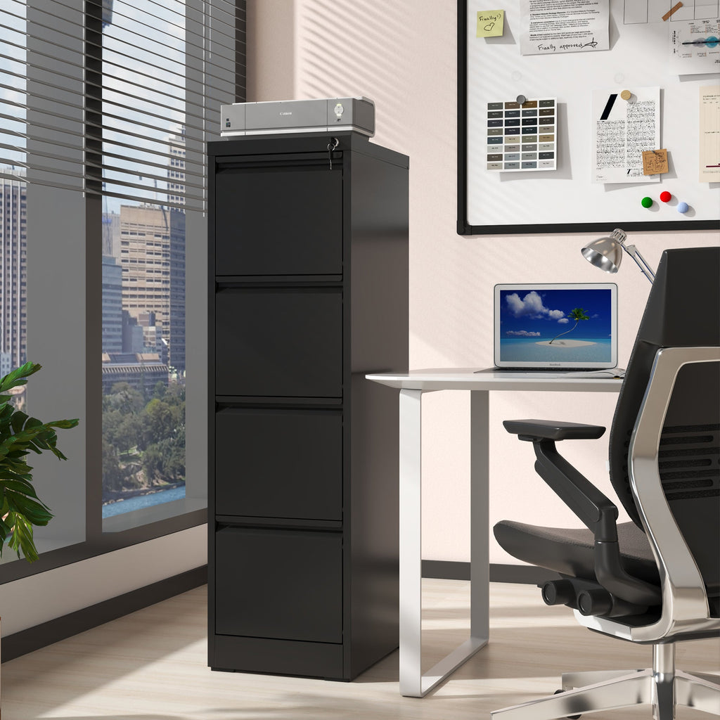 4 Drawer Metal Vertical File Cabinet with Lock