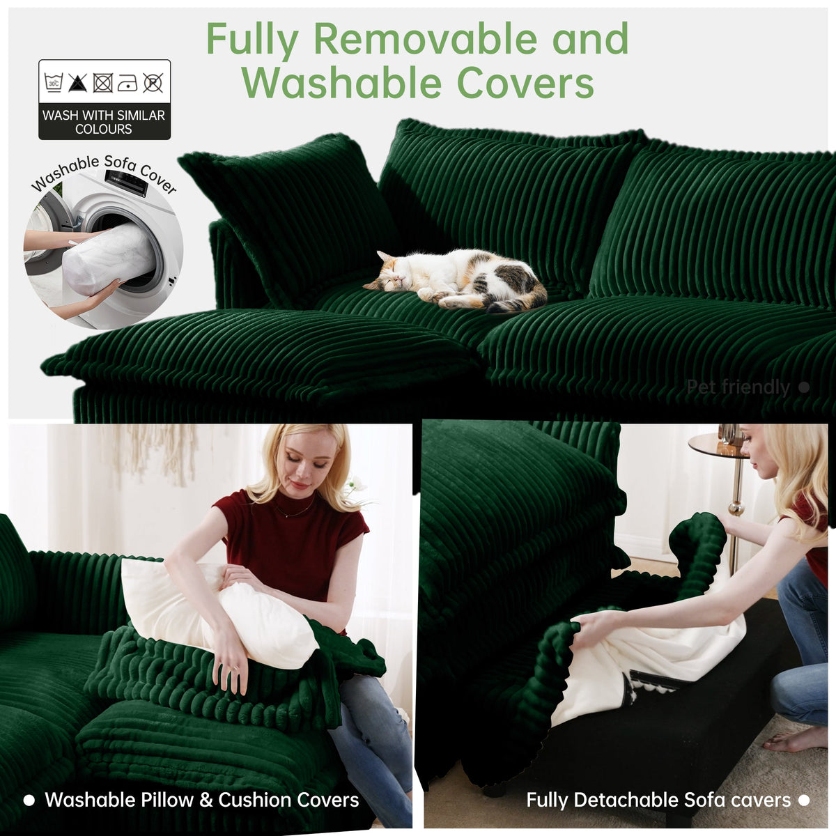 Slipcovered Long Sofa