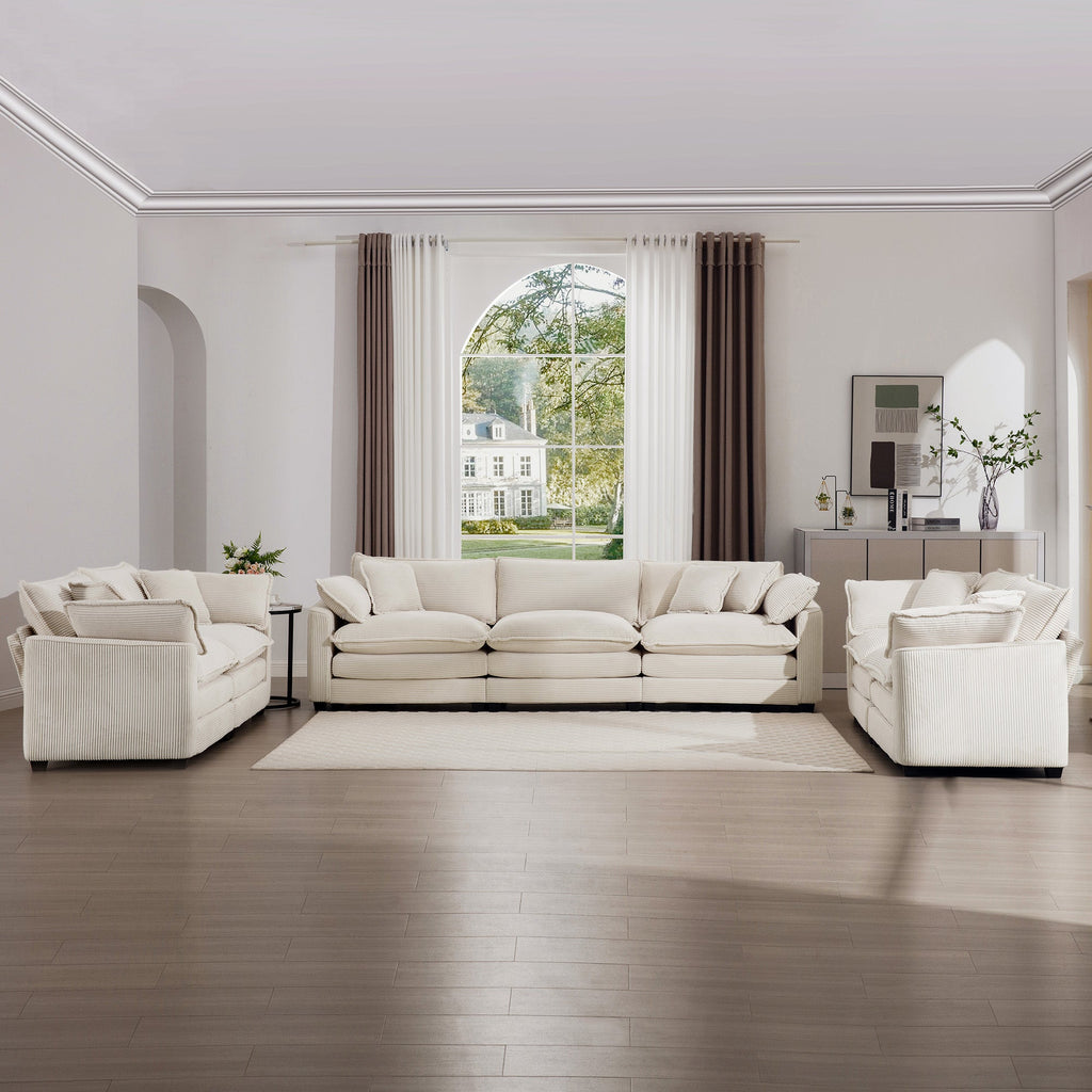 Modern Fabric Living Room Sofa 2-Piece Set