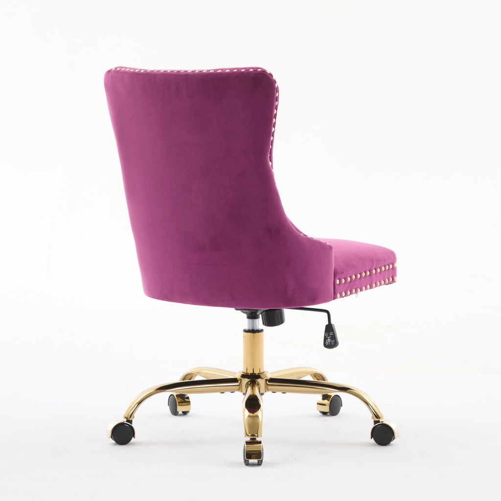 A&A Furniture Modern Velvet Upholstered Office Chair - Purple