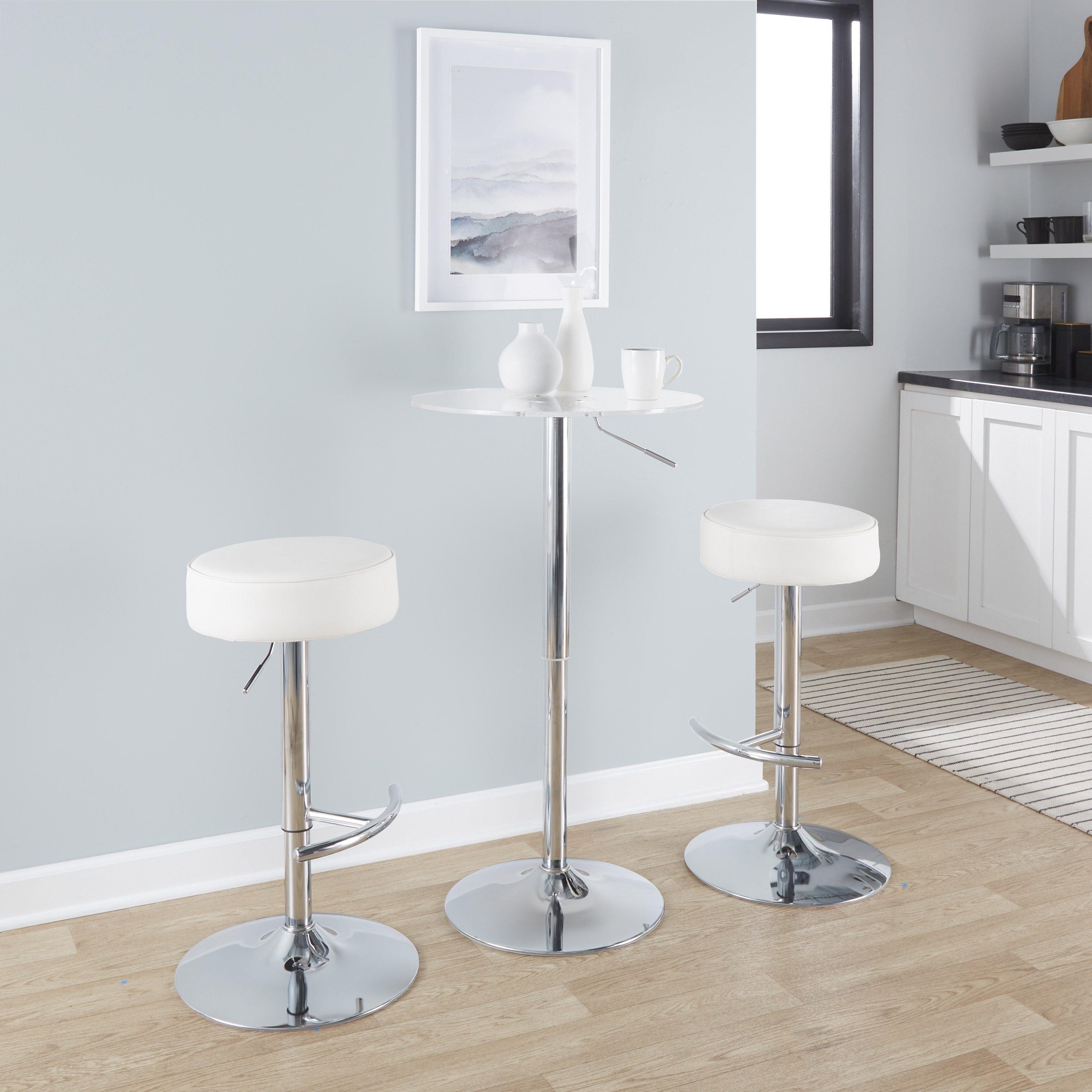 Clear Adjustable Contemporary Bar Table