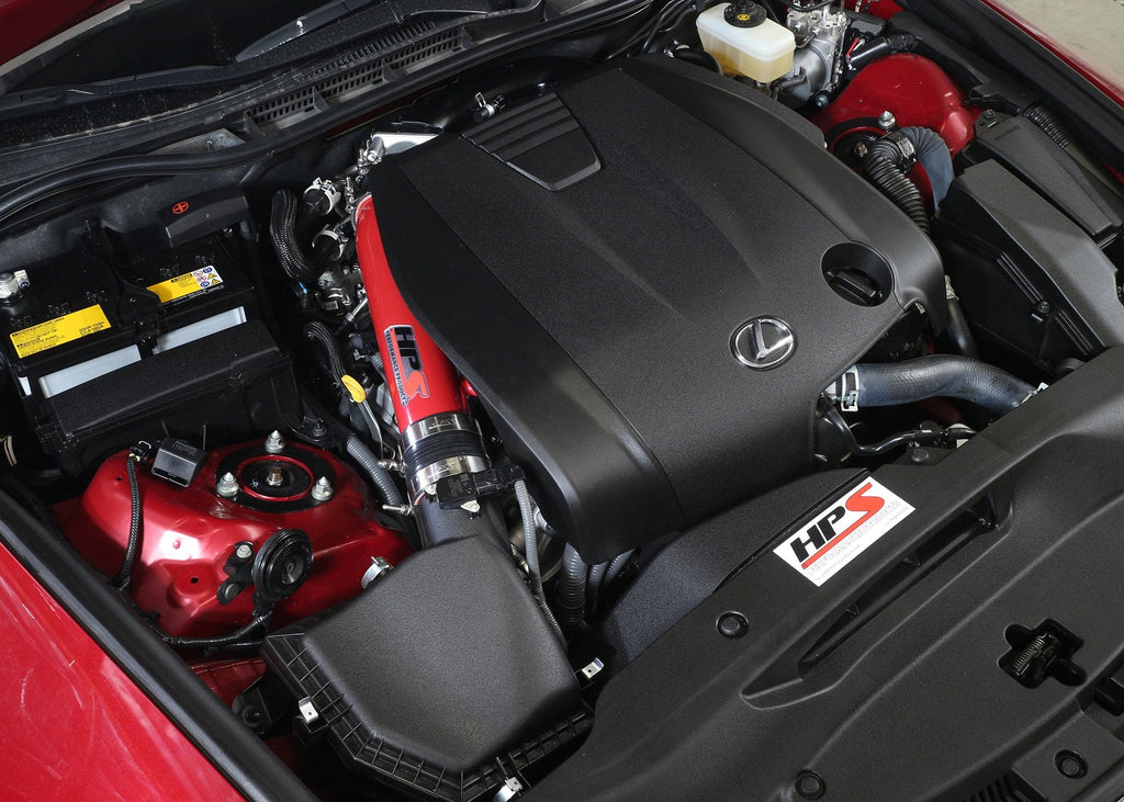 HPS Post MAF Air Intake Tube Kit 2014-2016 Lexus IS250 2.5L V6 Non F-Sport, Red