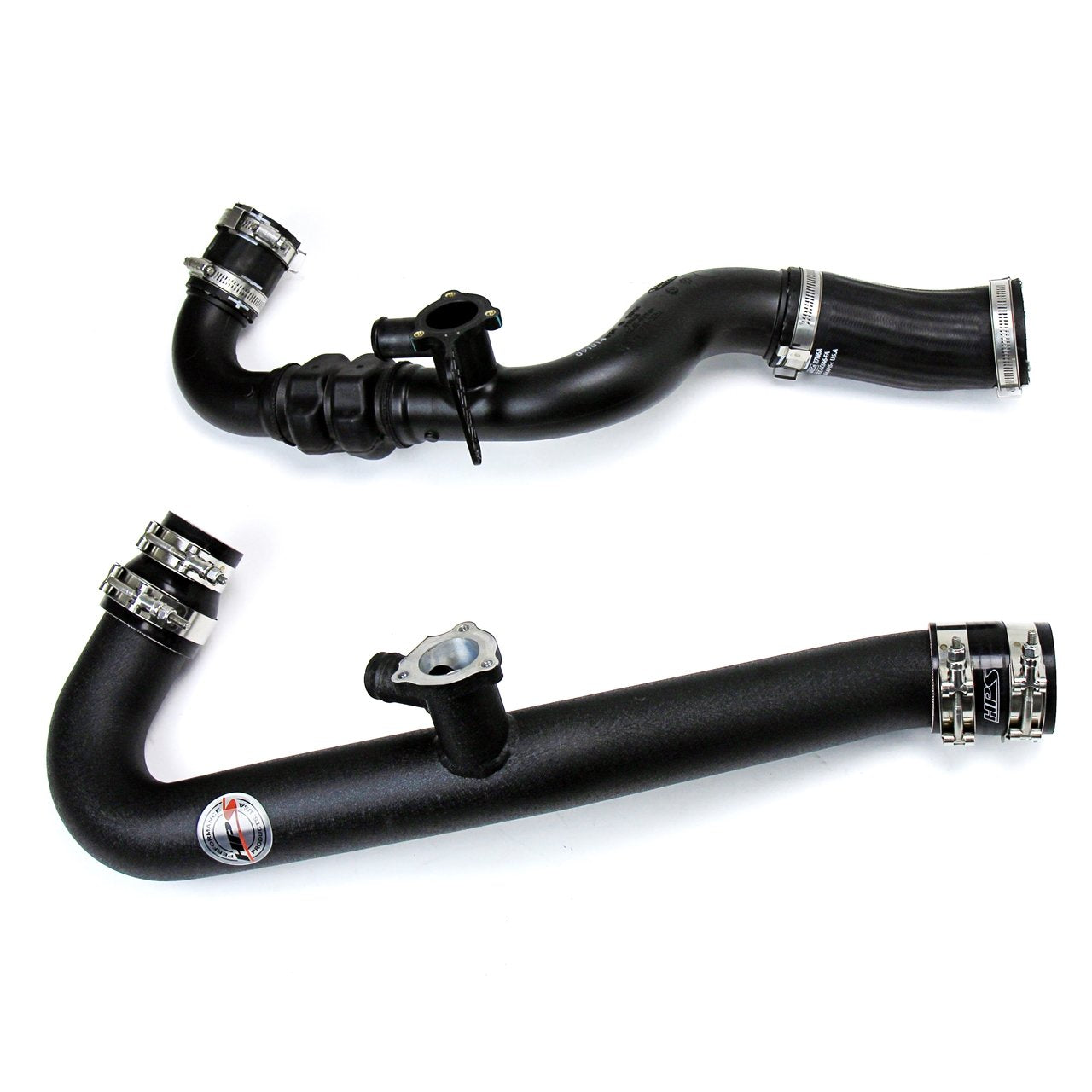 HPS Performance HPS Intercooler Hot Charge Pipe and Cold Side with Black Hoses 15-17 Ford Mustang Ecoboost 2.3L Turbo, Black