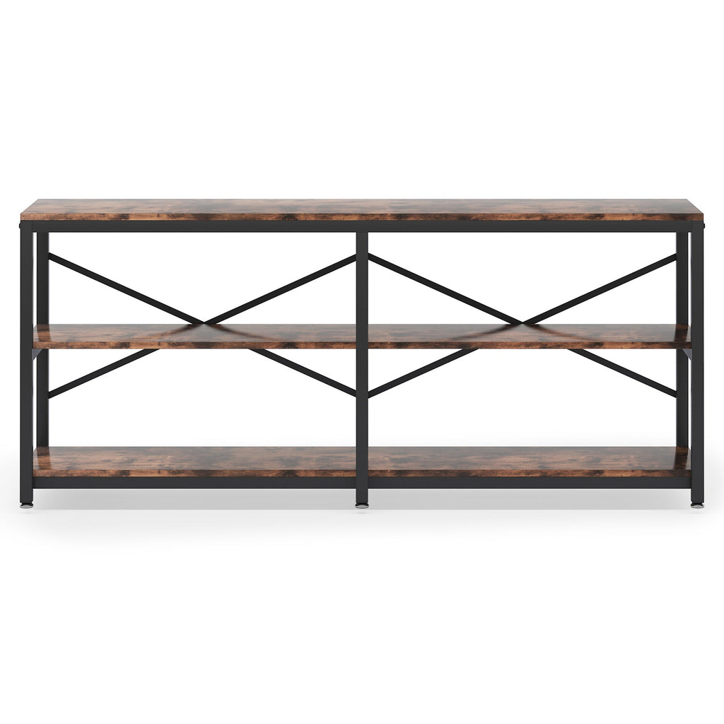 70.9" Extra Long Console Table with Storage Shelves