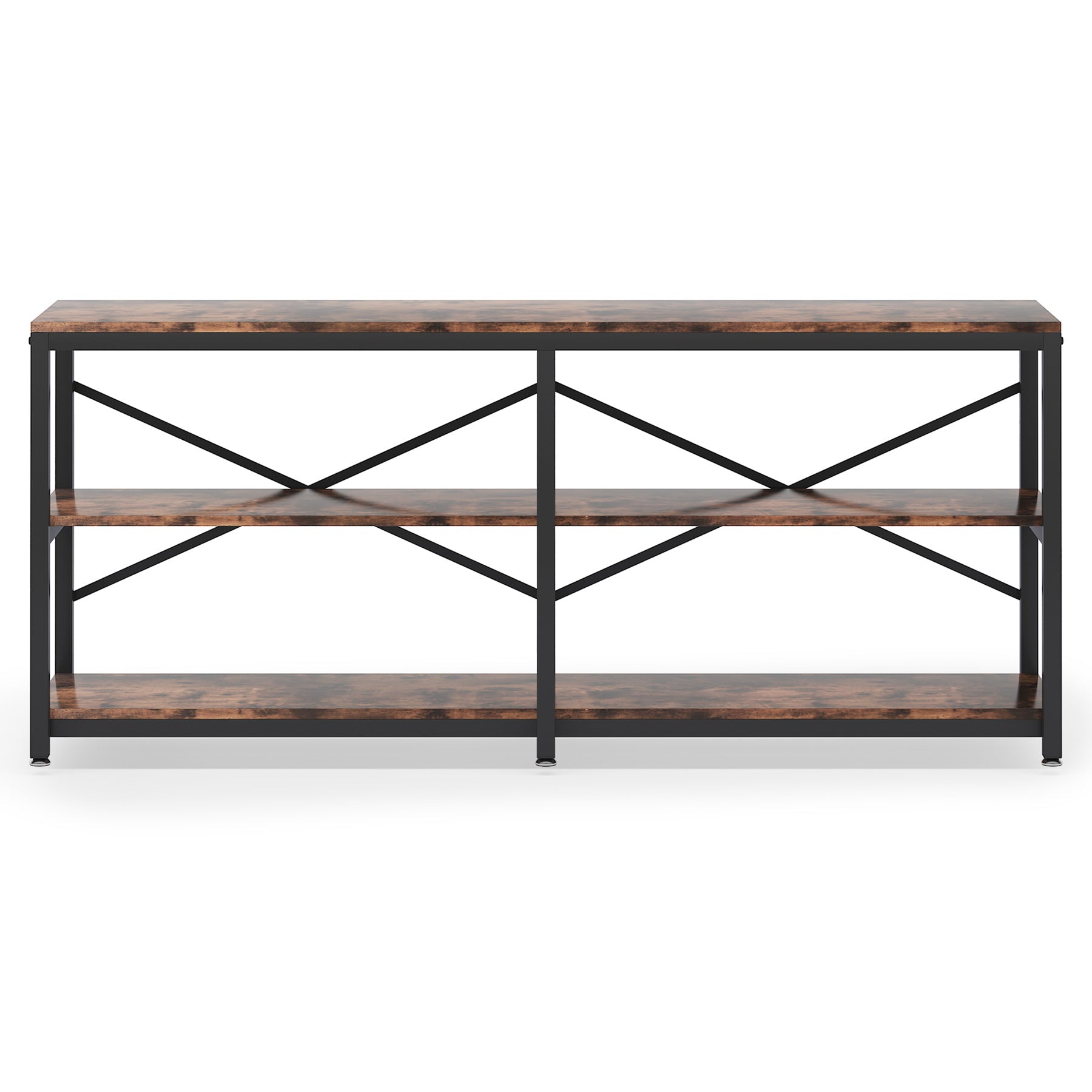 70.9" Extra Long Console Table with Storage Shelves