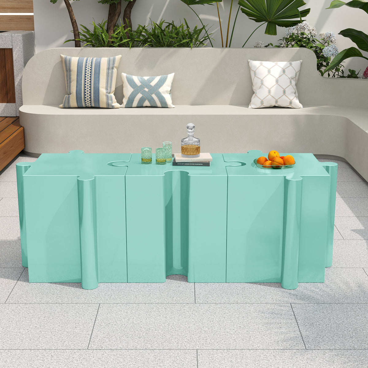 3-Piece Artistic Puzzle Table Set