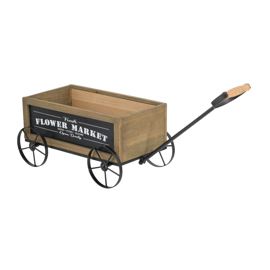 Rustic Wooden Wagon Planter