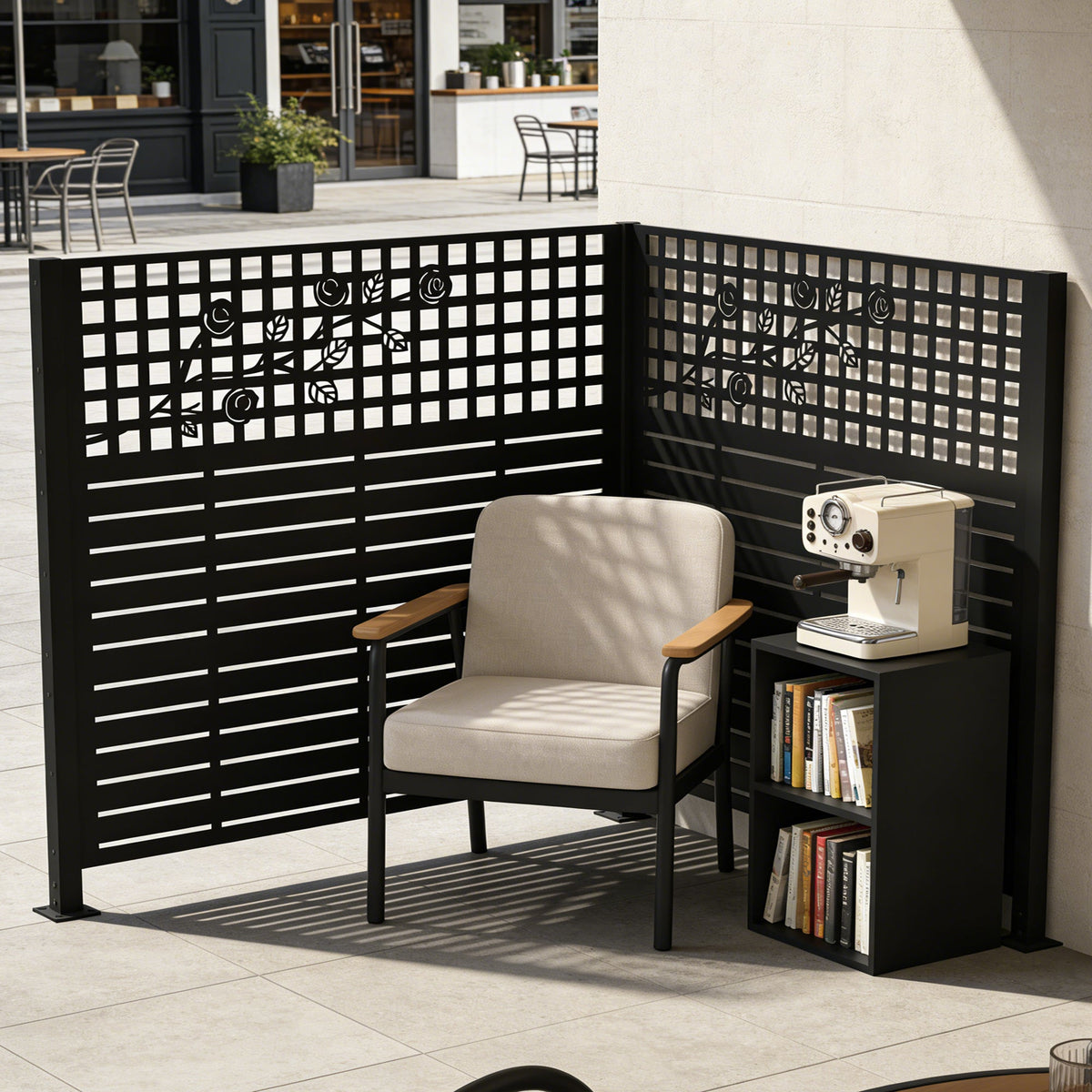 W48'' x H47.3'' x 2 Panels Metal Privacy Screen