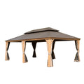 14x24FT Hardtop Gazebo with Galvanized Steel Double Roof