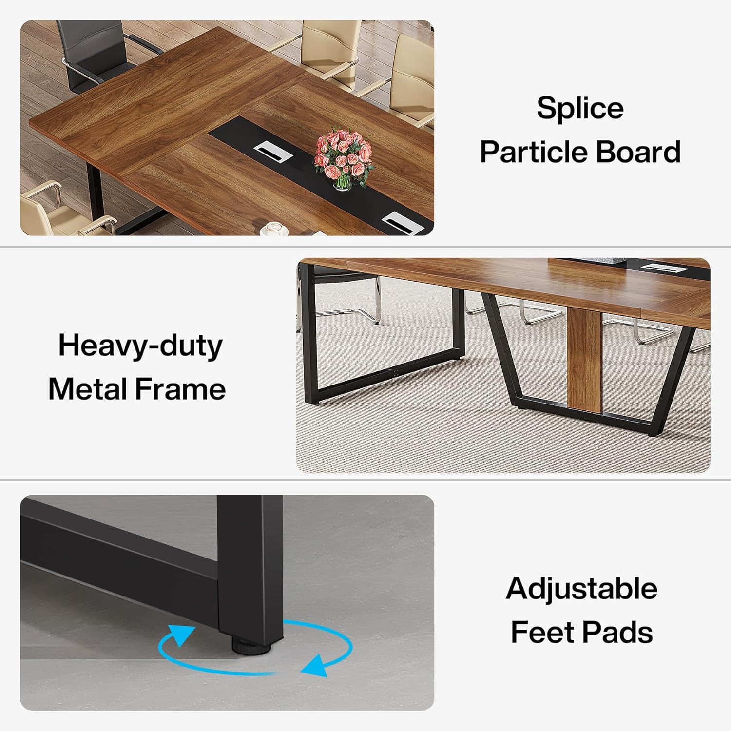 94.5" Large Conference Table for 8-10 People