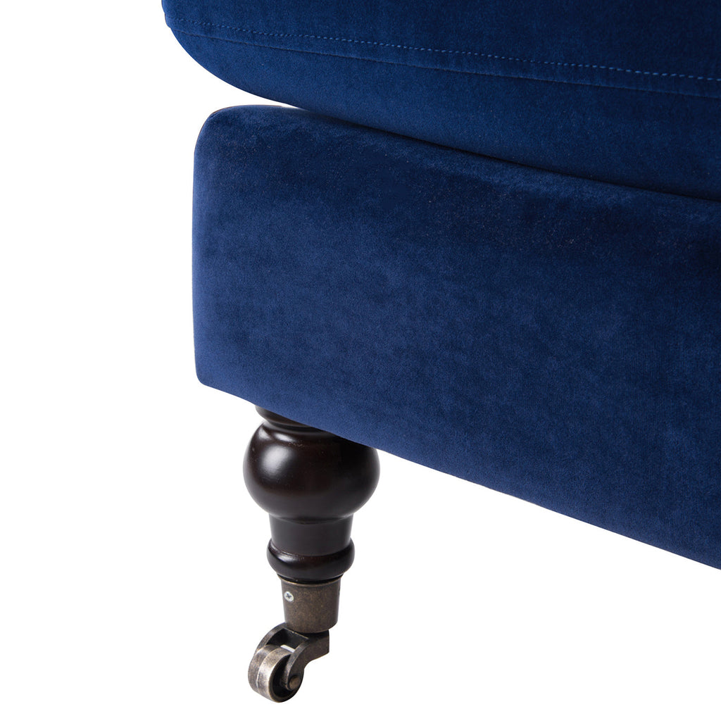 Alana 38" Lawson Accent Arm Chair with Metal Casters