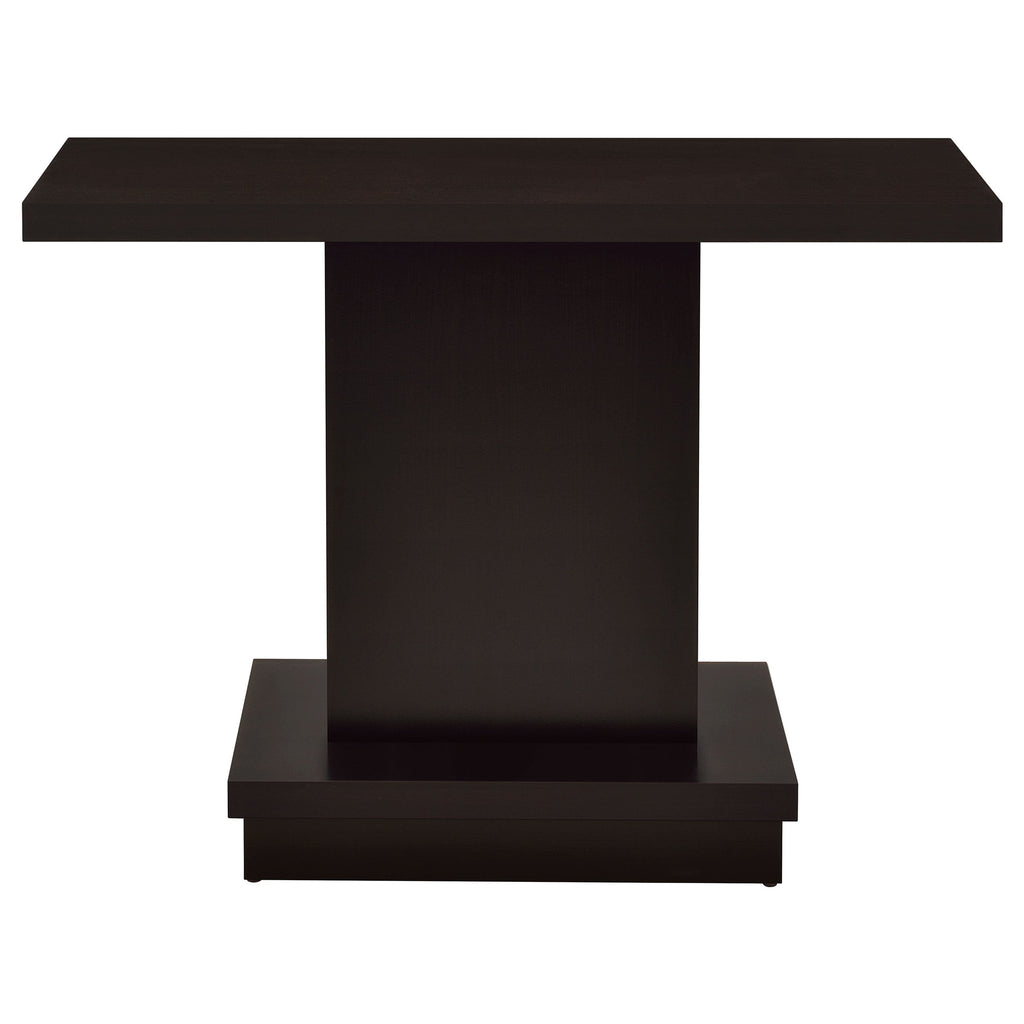 Fiona Cappuccino Engineered Wood Pedestal Console Table