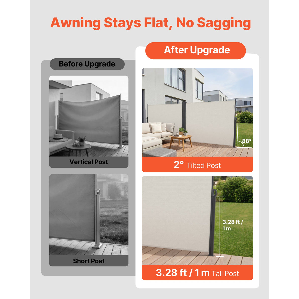 Retractable Side Awning, 71" x 236"