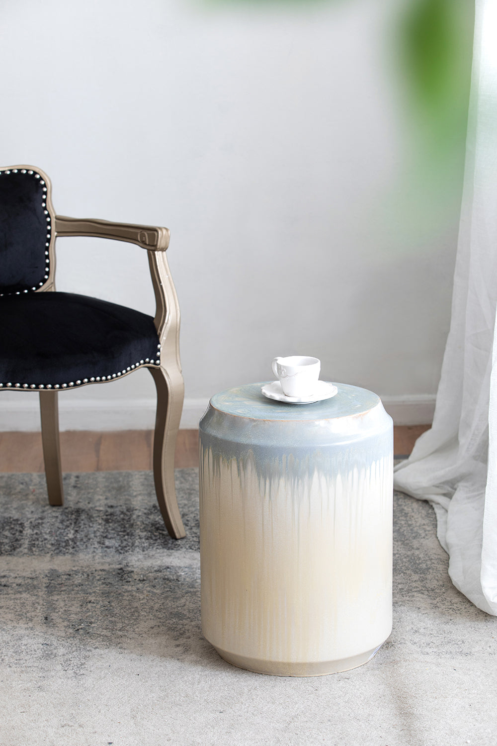D13x18" Florence Reactive Glaze Ceramic Garden Stool