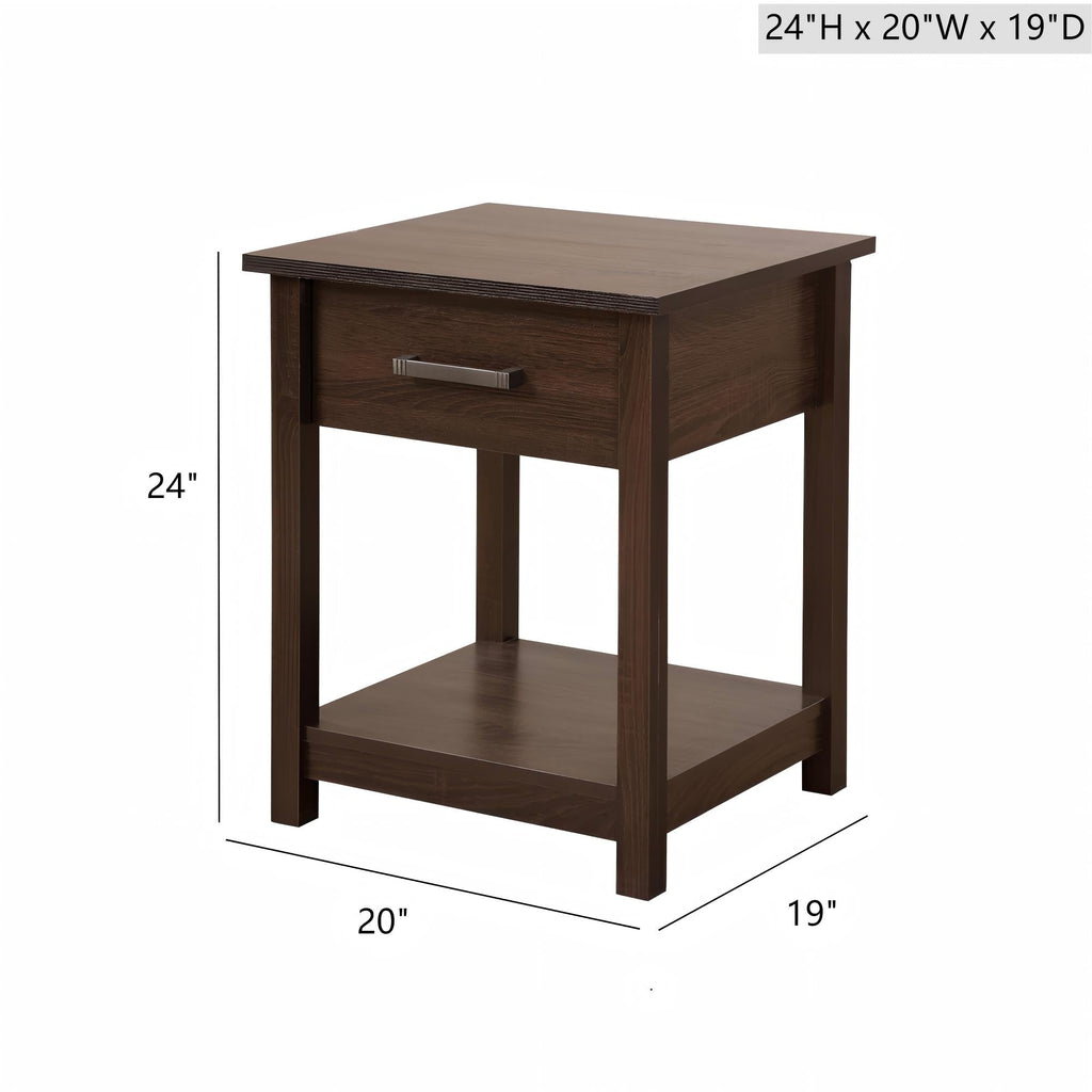 Sleek Contemporary Nightstand in Wenge