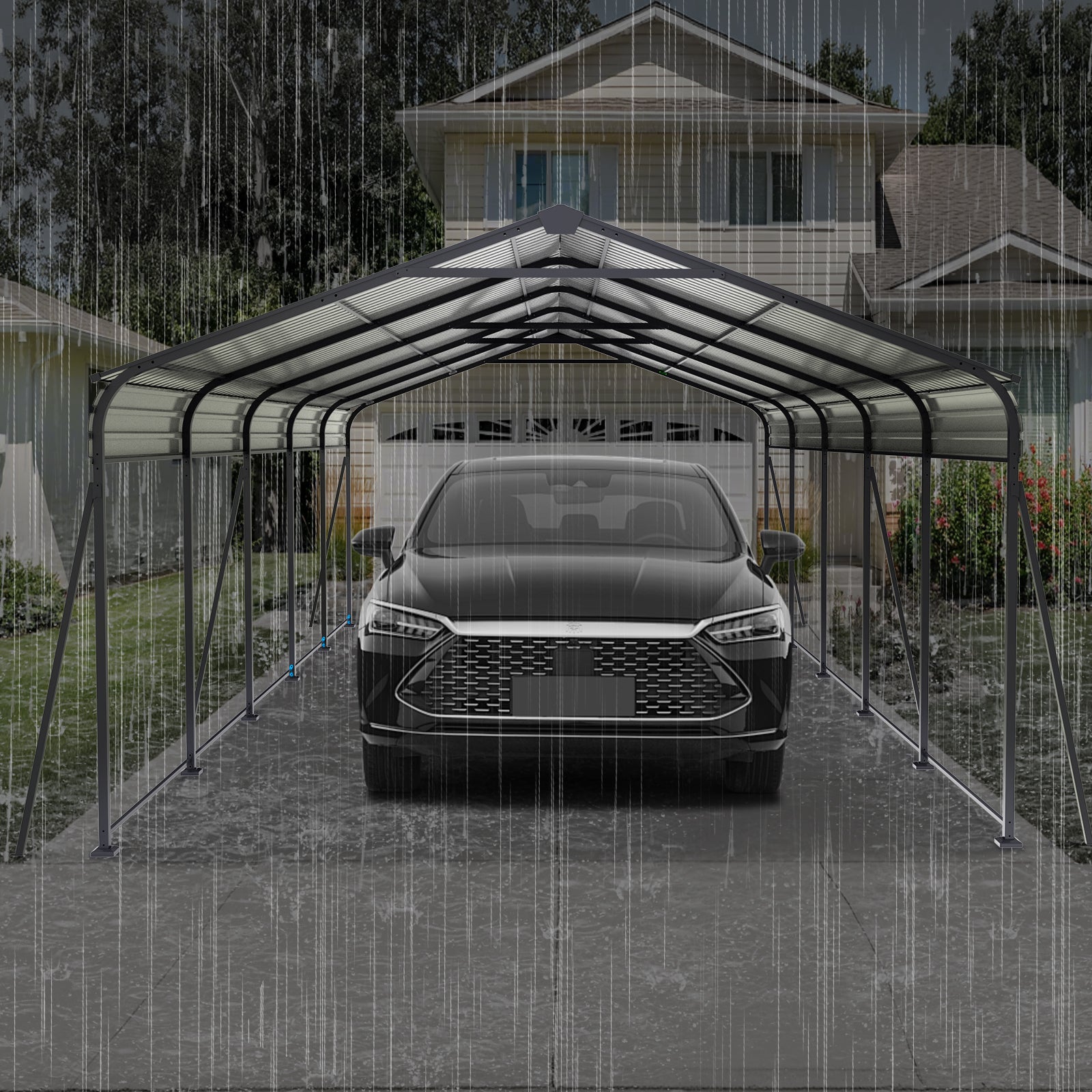Heavy Duty Metal Carport 13 × 26.5 FT
