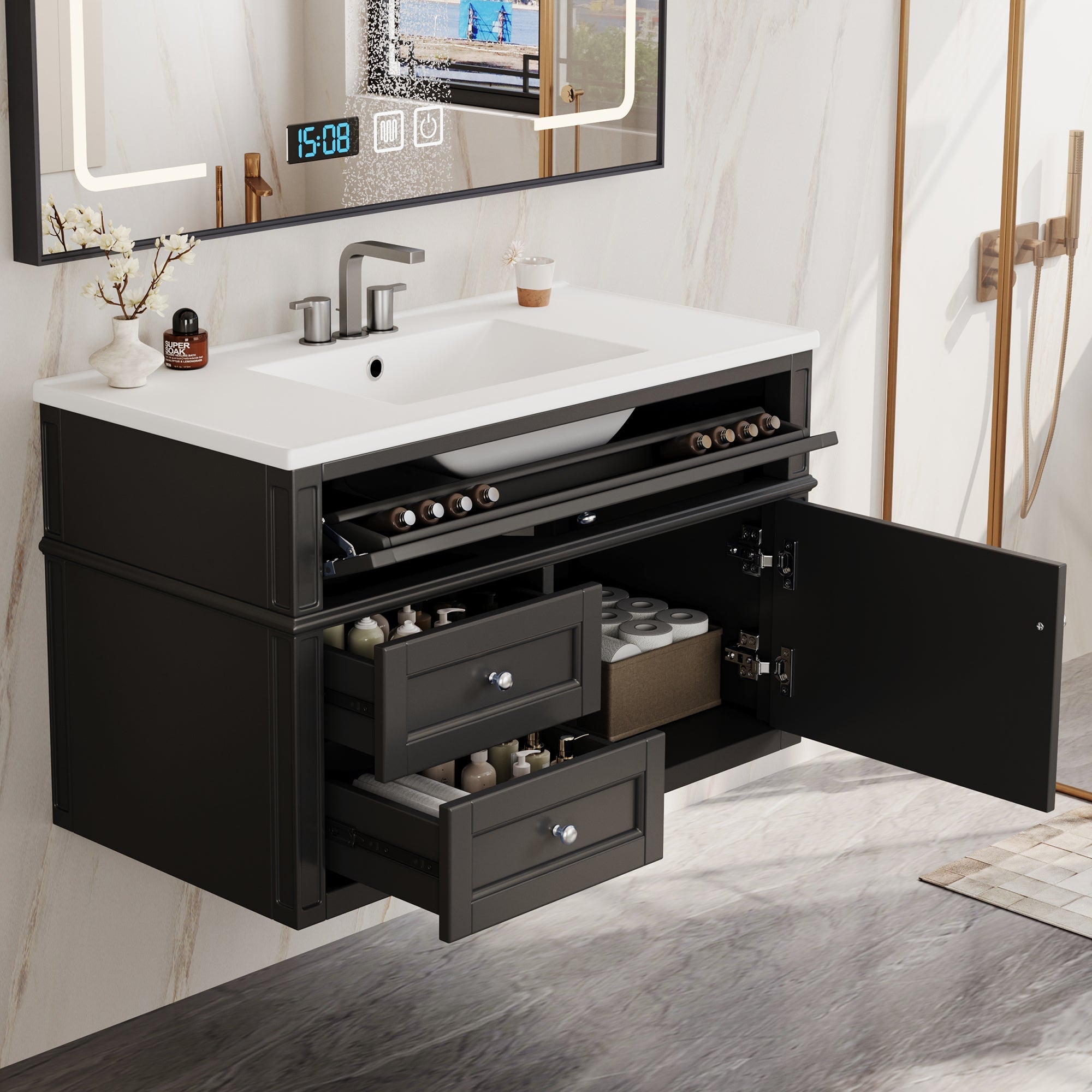 36'' Wall Mounted Bathroom Vanity