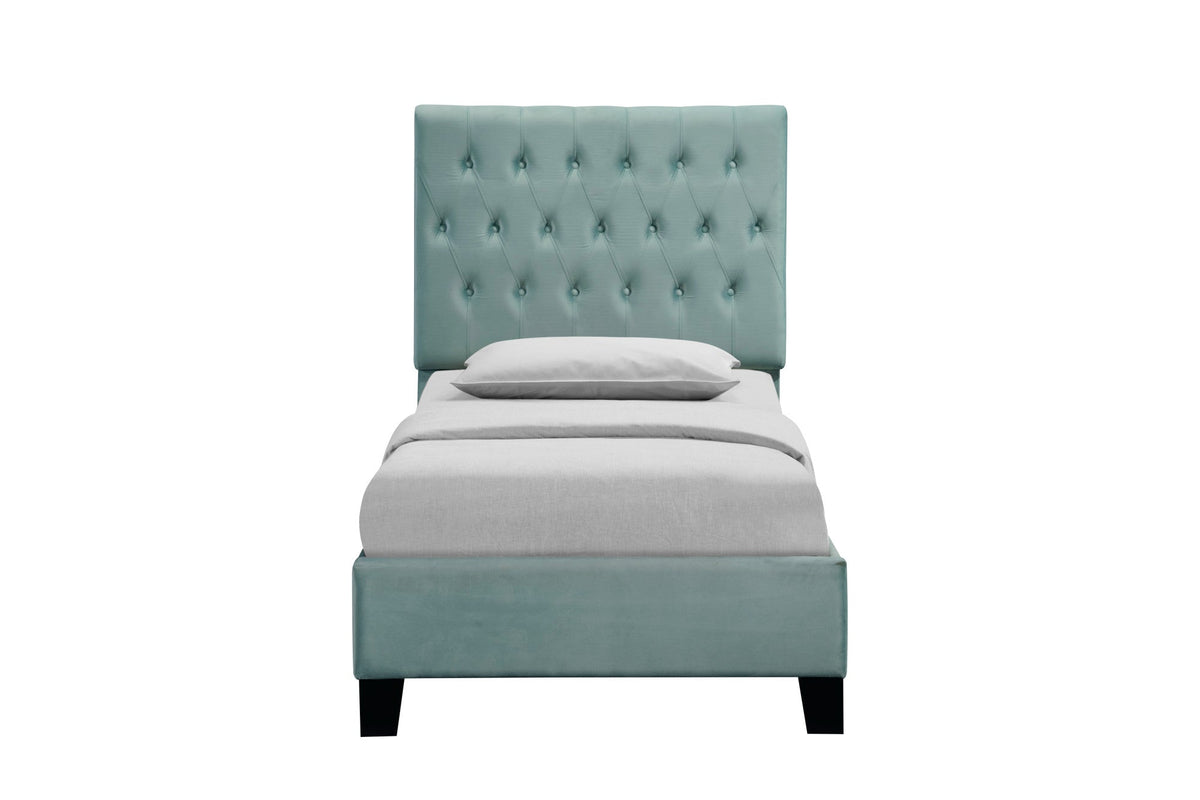 Blue Twin Upholstered Bed
