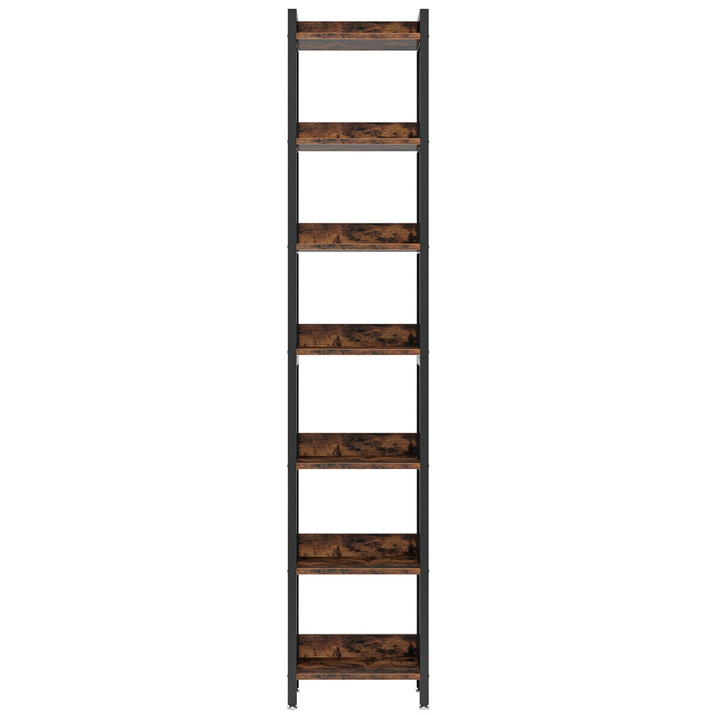 78.7" Extra Tall 7-Tier Rustic Bookshelf