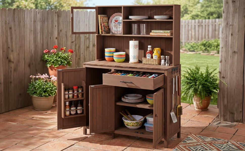 Topamax Potting Bench with Hutch