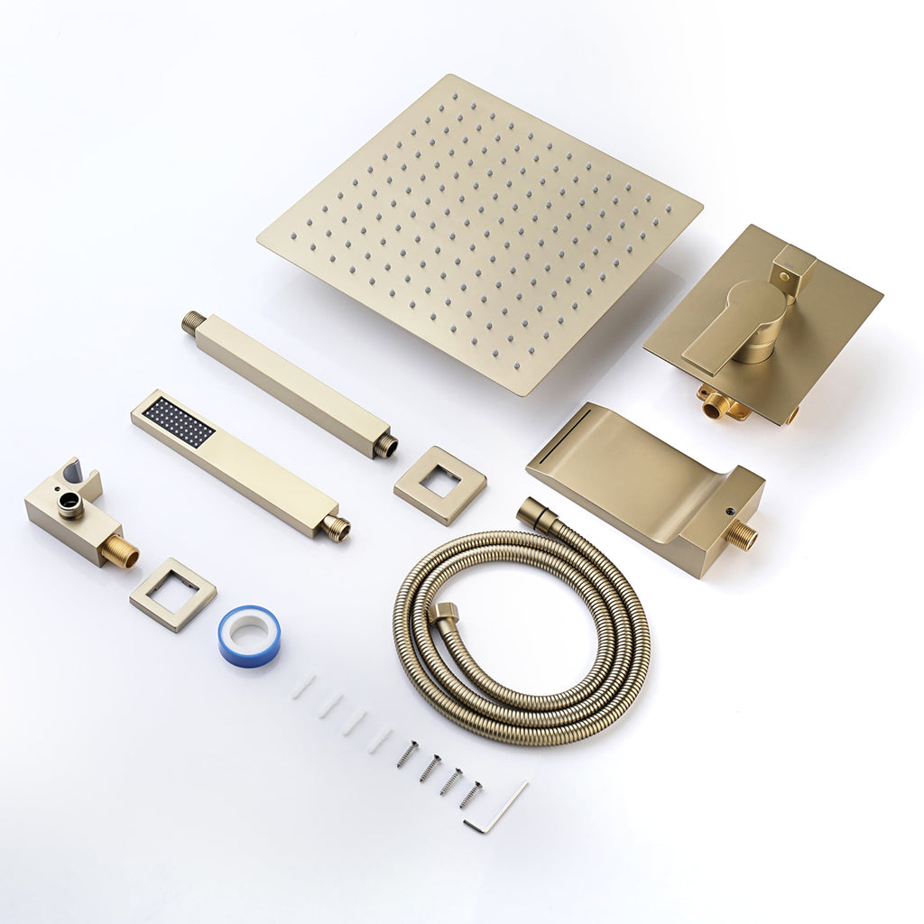 Shower Faucet Set with High Pressure 12 Inch Rainfall Head