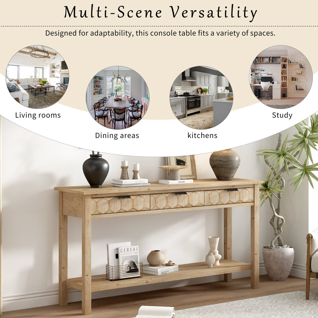 U_Style 58.3'' Fir Veneer Entryway Table