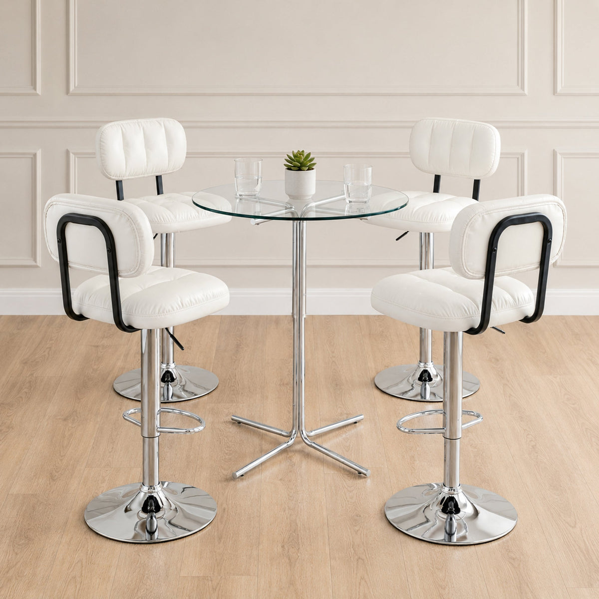 Set of 2 Adjustable Height Bar Stools