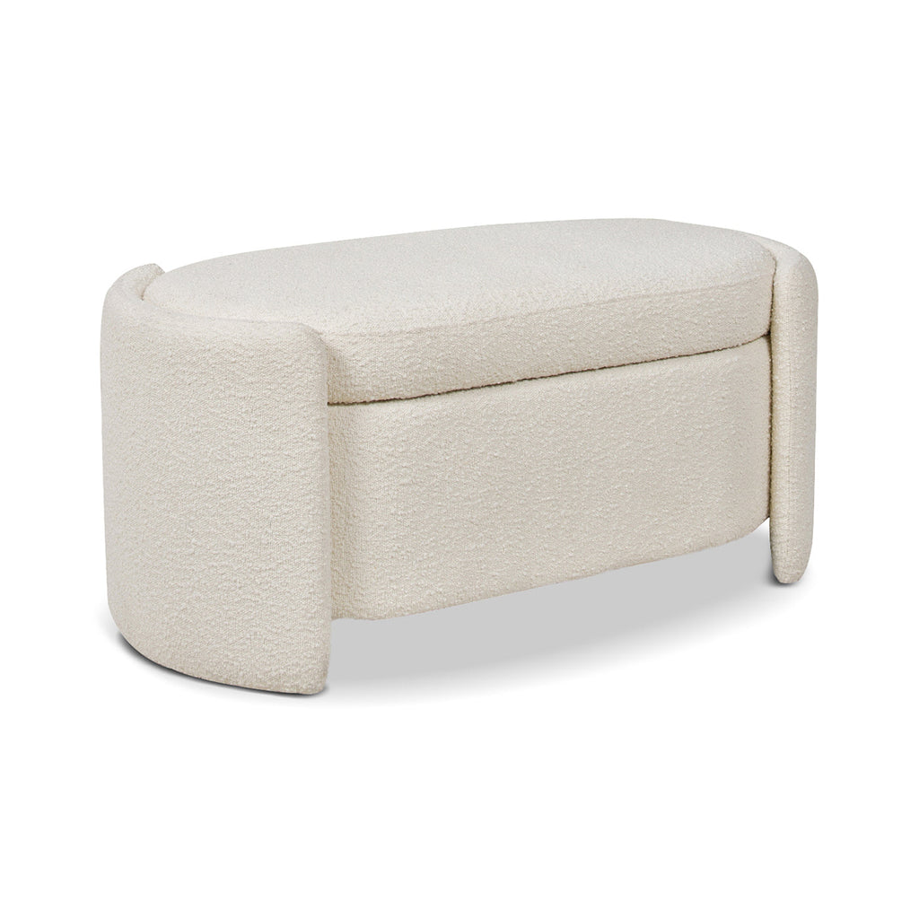 Fuji 43" Upholstered Oval Storage Bench