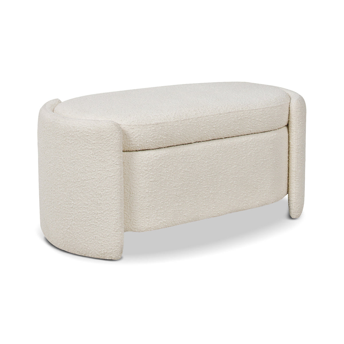 Fuji 43" Upholstered Oval Storage Bench