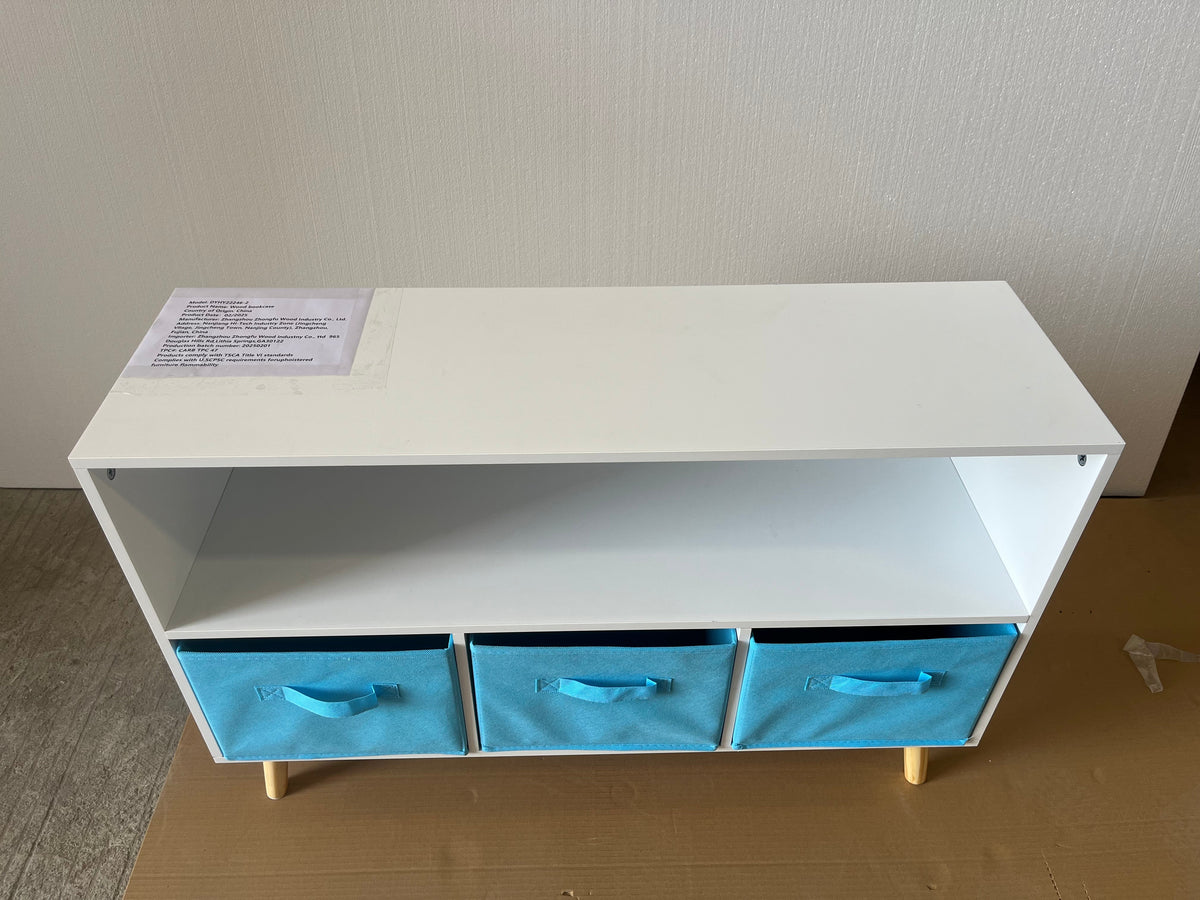 Kids Bookcase with Collapsible Fabric Drawers