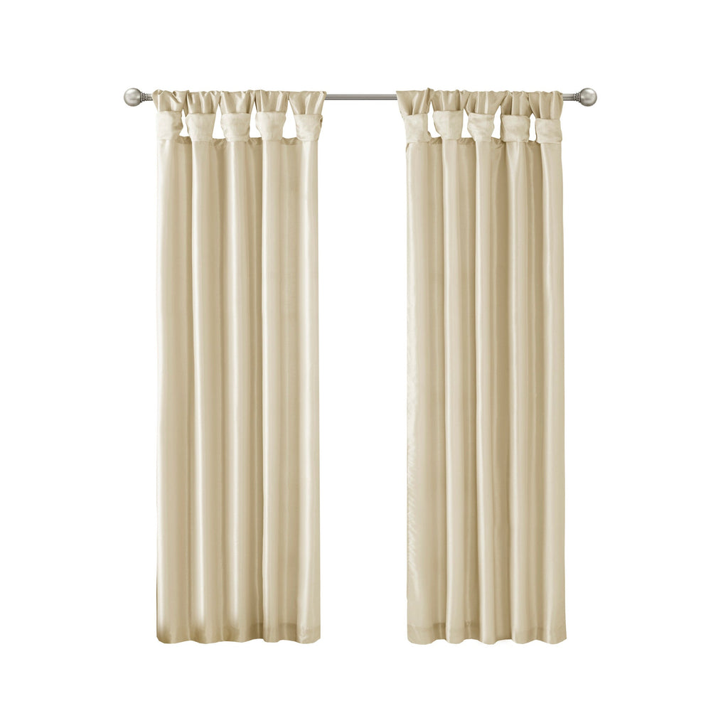 Twist Tab Lined Window Curtain Panel Champagne