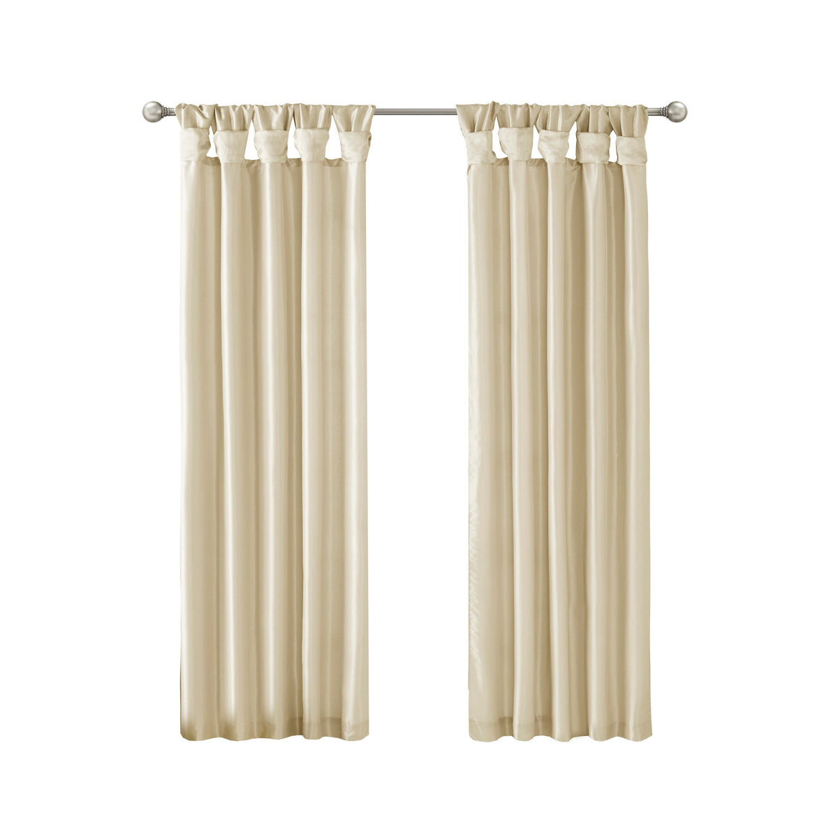 Twist Tab Lined Window Curtain Panel Champagne