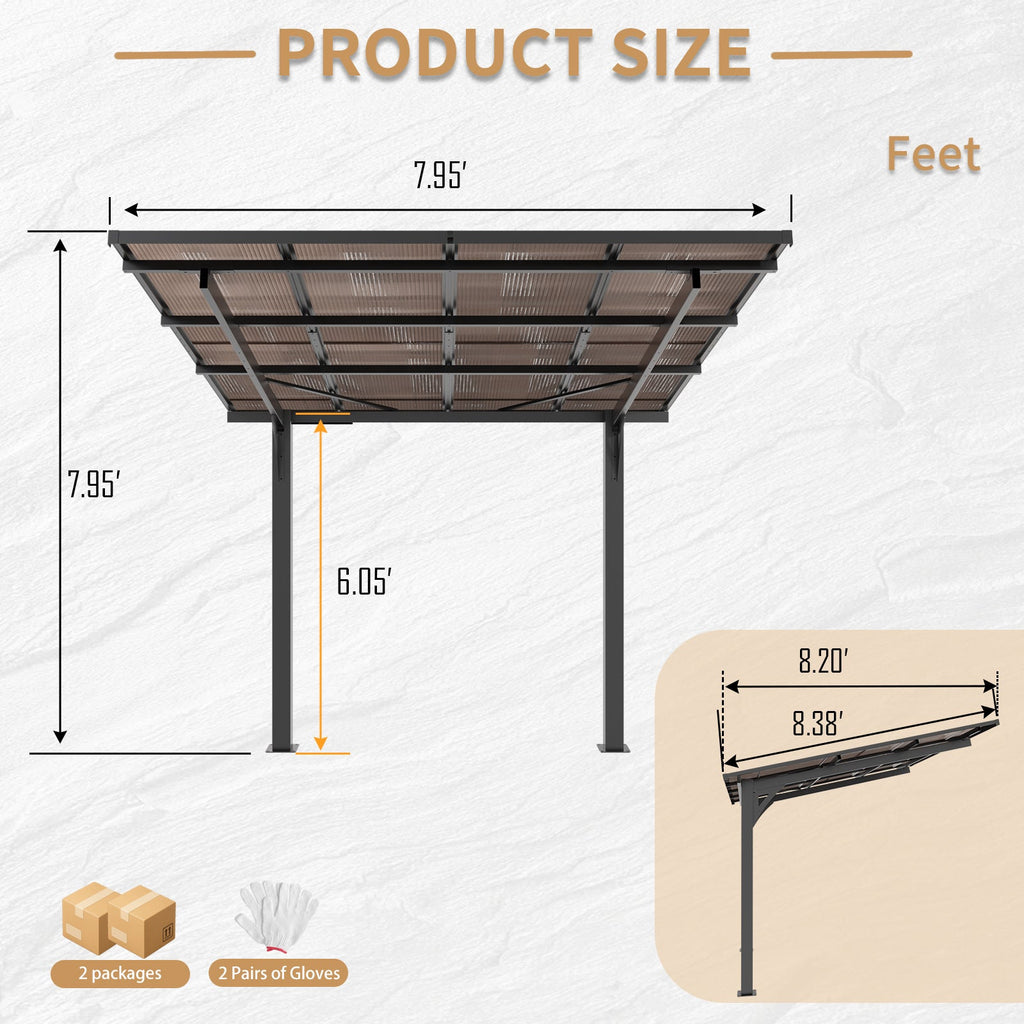 8x8FT Outdoor Carport