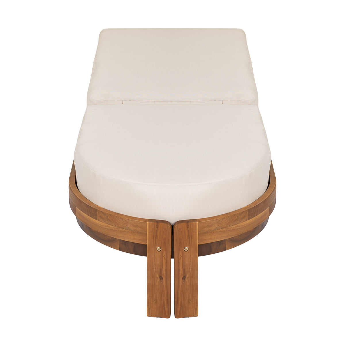 Patio Acacia Wood Chaise Lounge Chairs with Adjustable Backrest - Set of 2