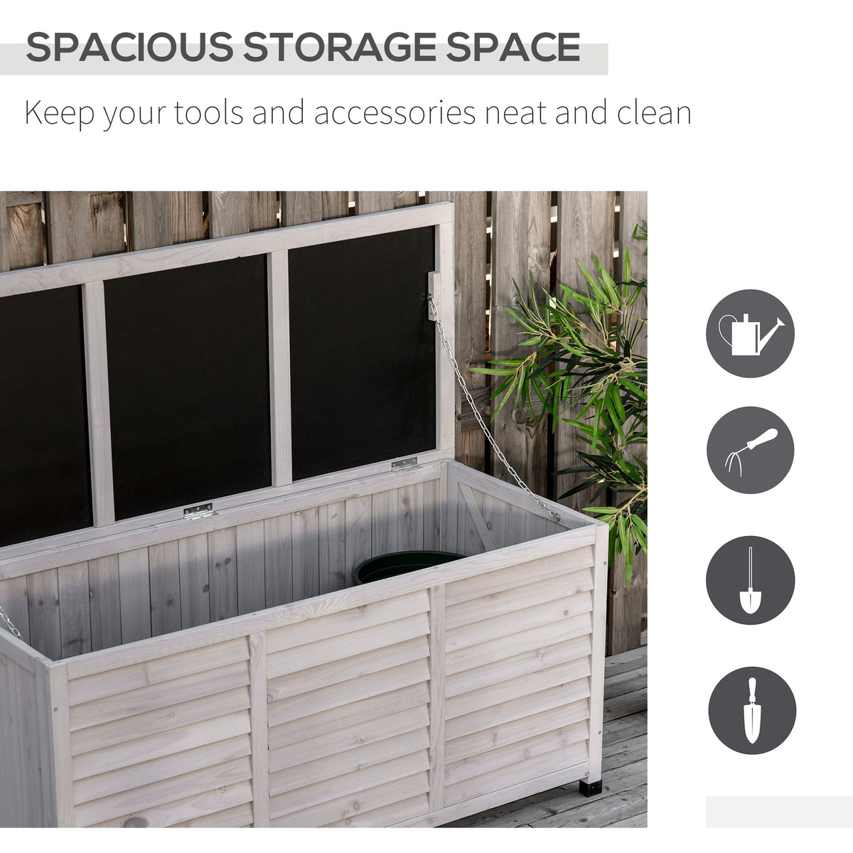 Outsunny 75 Gallon Wooden Deck Box