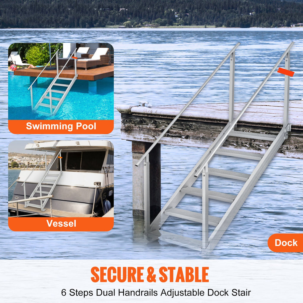 Adjustable Height Dock Ladder - 500 lbs Capacity