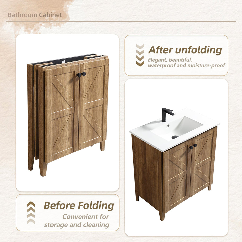 30-Inch Golden Bathroom Vanity