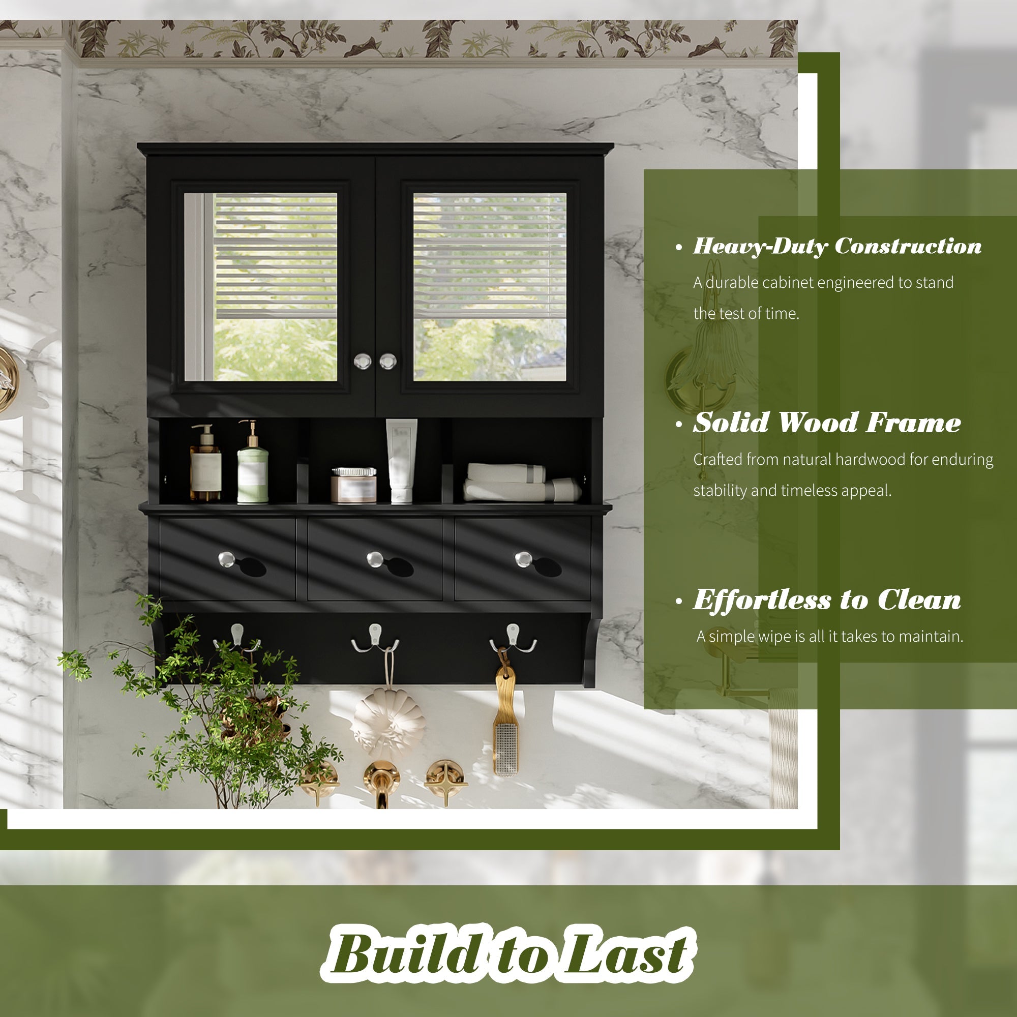 4-In-1 Bathroom Mirror Cabinet