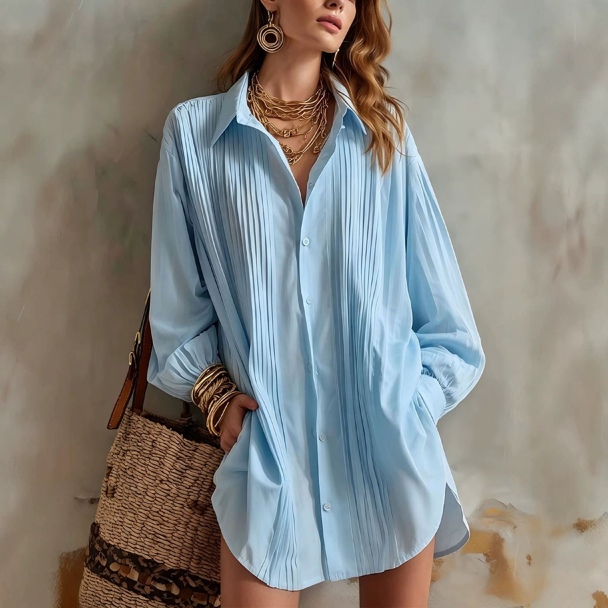 Simple Elegant Loose-fit Draping Versatile Top